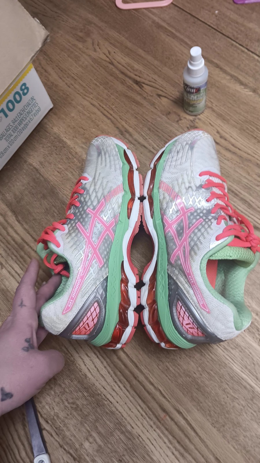A S I C S Women's Gel Nimbus 17 Running Shoe White/Hot Coral Size 8.5 US 40 EUR