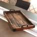 Wood Farmhouse Serving tray ottoman tray coffee table centerpiece tray