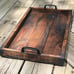 Wood Farmhouse Serving tray ottoman tray coffee table centerpiece tray