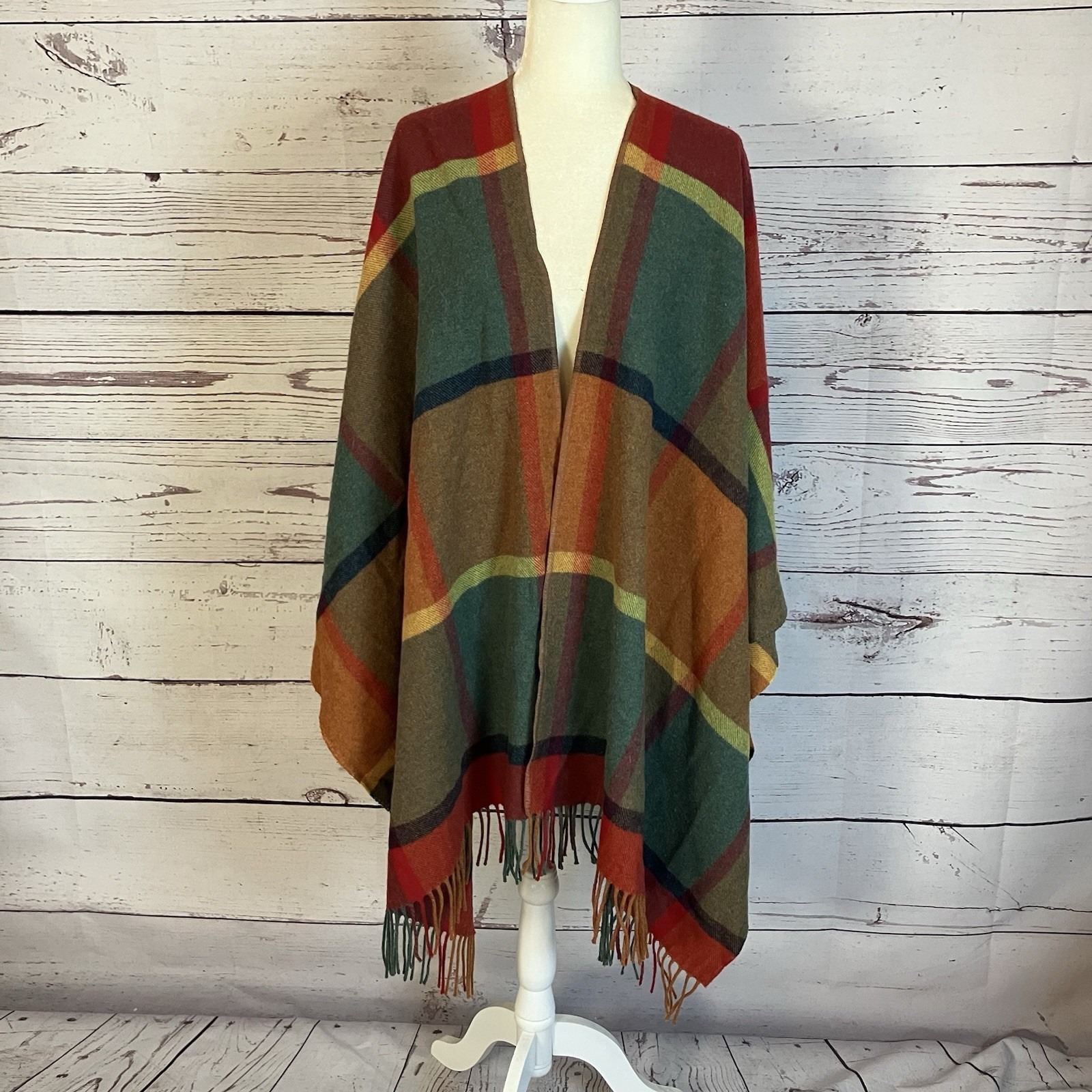 Ring Of Kerry Crafts Wrap Handmade In Ireland Pure New Wool Colorful Plaid