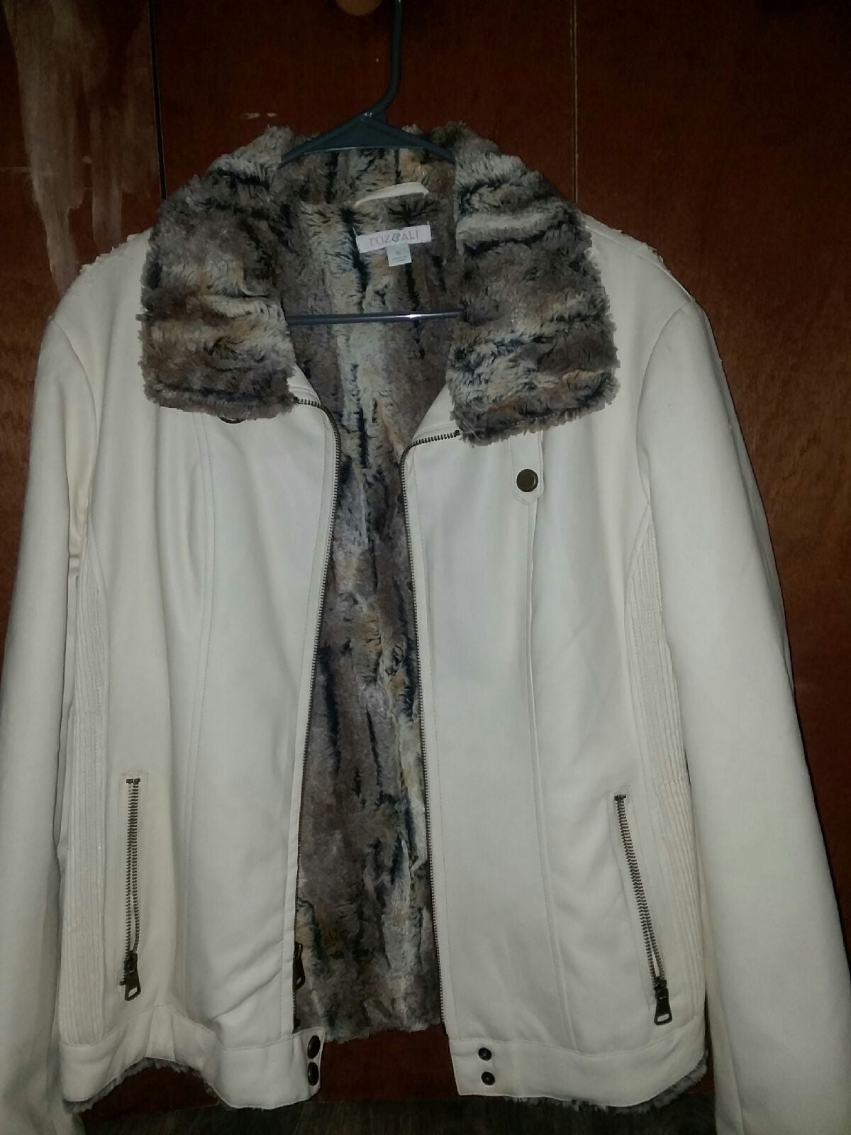Yoki Ivory Quilted Zip Moto