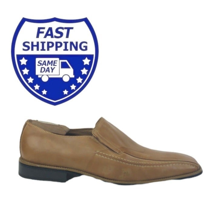 Stacy Adams Mens Hillman 24199-20 Brown Leather Loafer Dress Shoes Size US 10 M