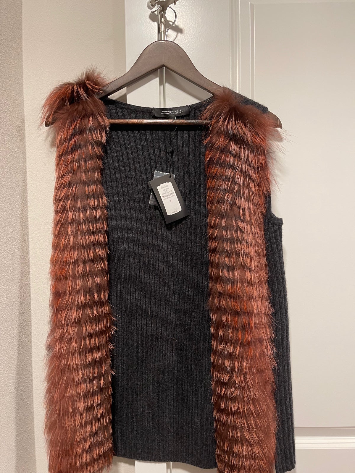 Cashmere fur vest size S