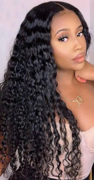 28inch Curly Human Hair Lace Front Wigs Front Lace Deep Curly Wave Wig Remy Hair