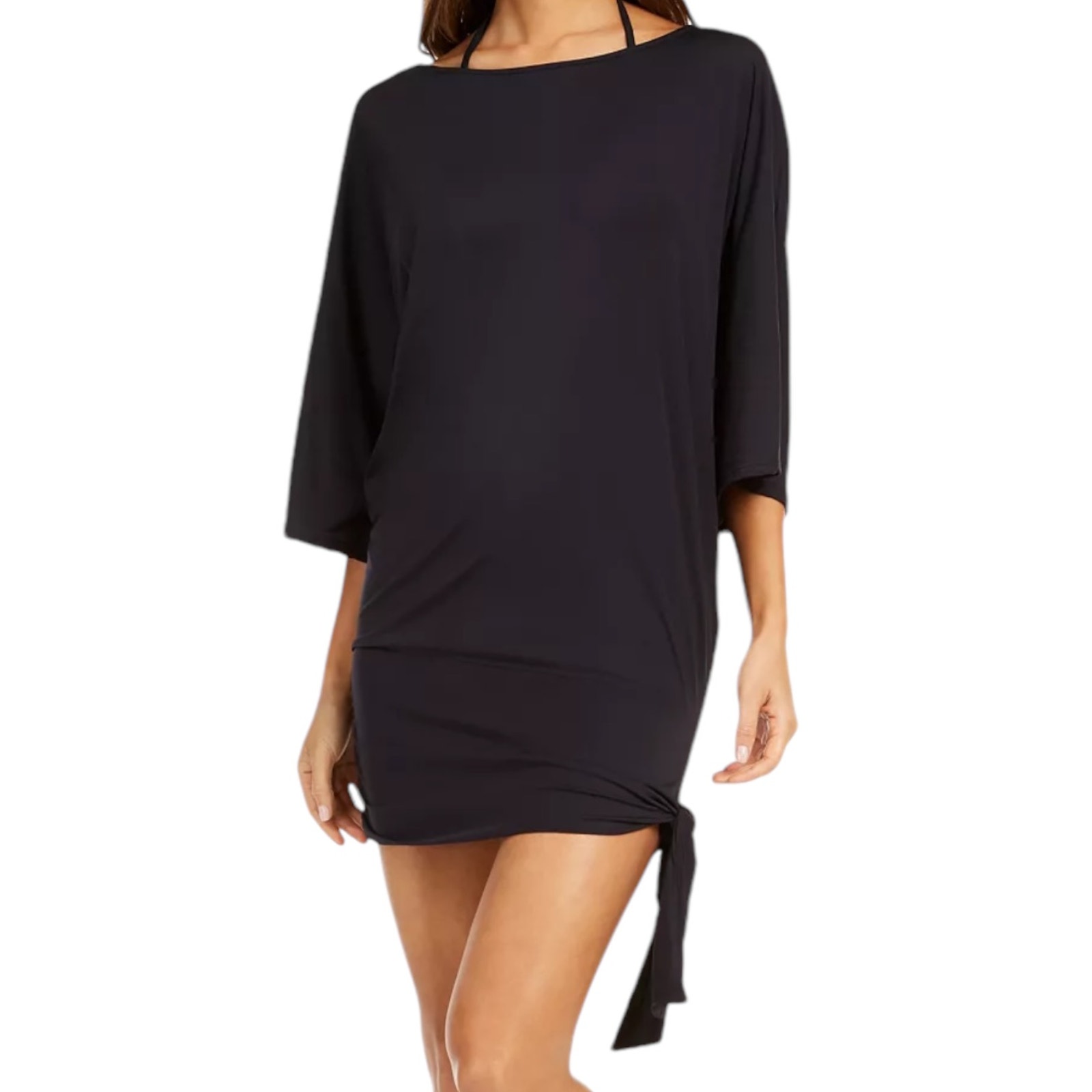 Michael Kors Women’s Side-Tie Swim Cover Up Black Size XL