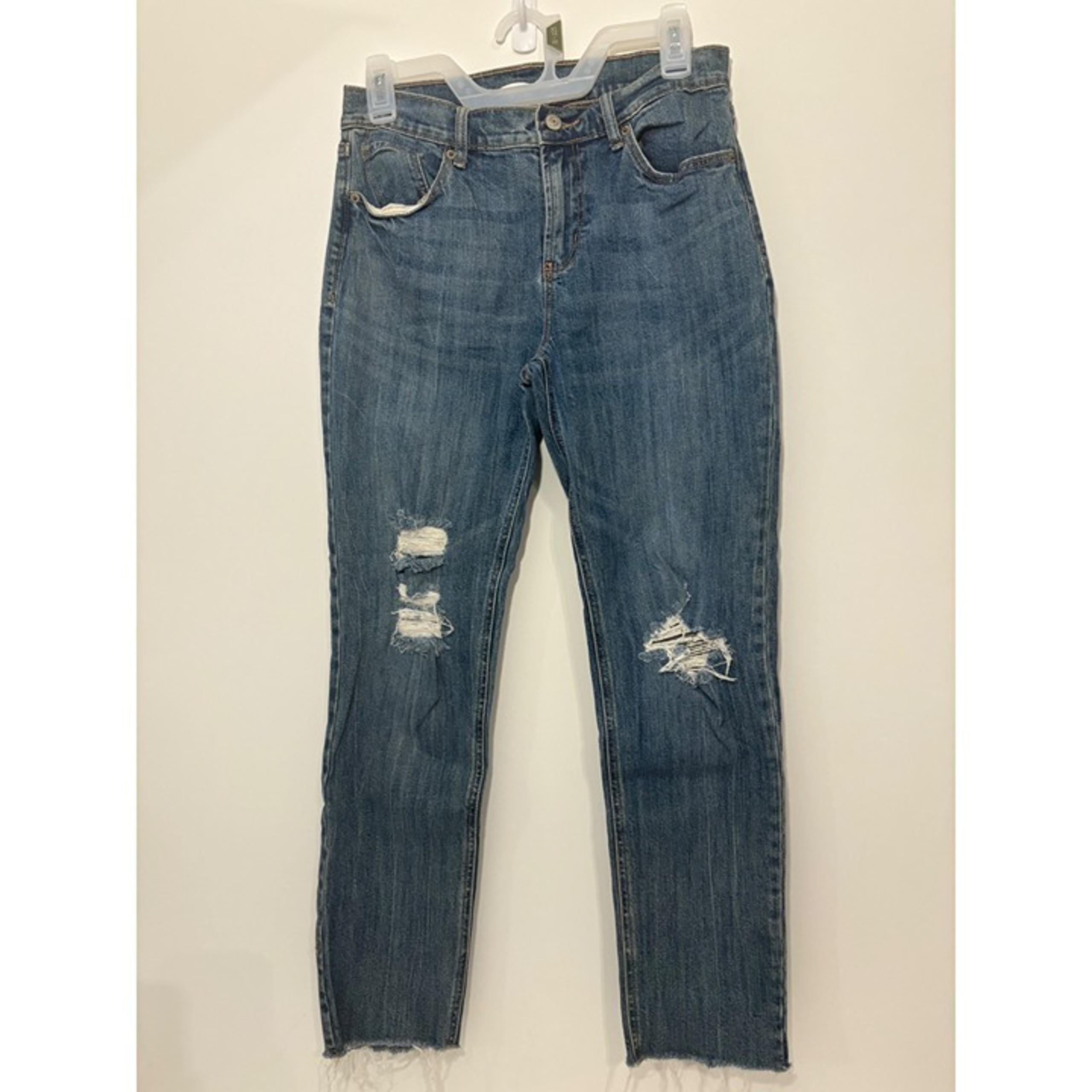 Old Navy Womens Boyfriends Distressed High Jeans With Frayed Hem Size 4