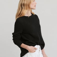Jenni Kayne Cashmere Fisherman Ribbed Sweater Black Small Still Retail 395