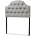 Baxton Studio BBT 6496-Grey-DE800-Twin Upholstered Headboard W16979