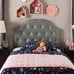 Baxton Studio BBT 6496-Grey-DE800-Twin Upholstered Headboard W16979