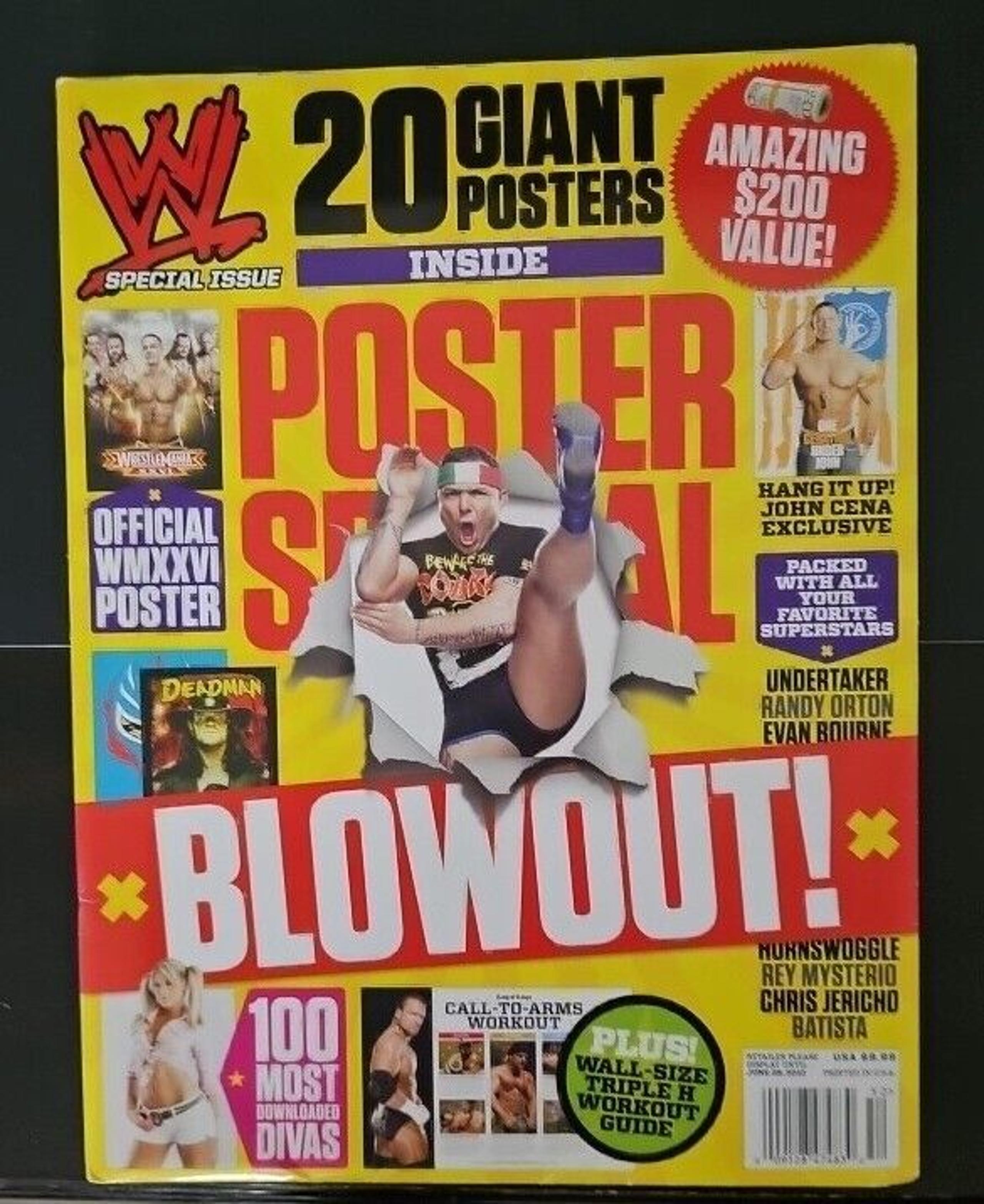 WWE 20 Giant Poster Blowout 2010 Factory Sealed Cena Undertaker Triple H Batista