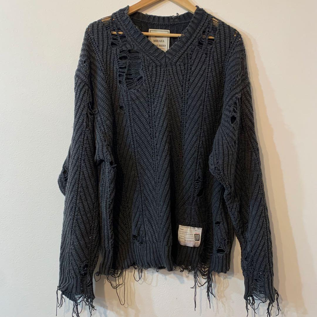 【Extremely Rare, First Come First Served】bleached knit pullover Mihara Yasuhiro
