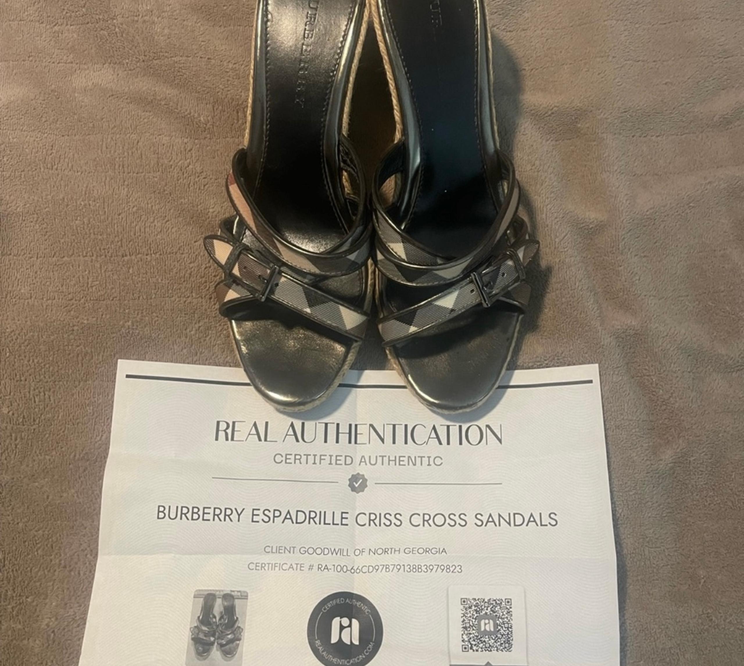 BURBERRY Nova Check espadrille wedge sandals 41
Certificate of Authenticity