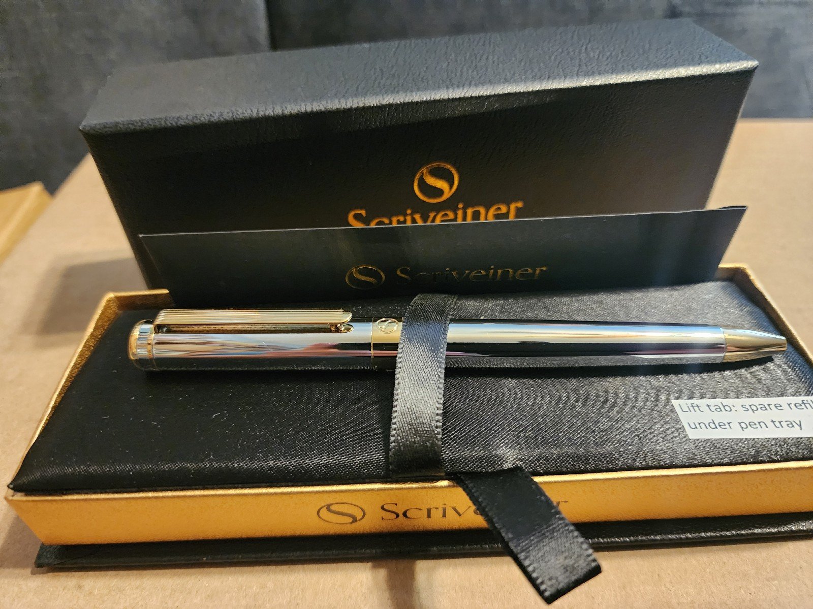 Scrivener London Silver Gold Ball Point Pen