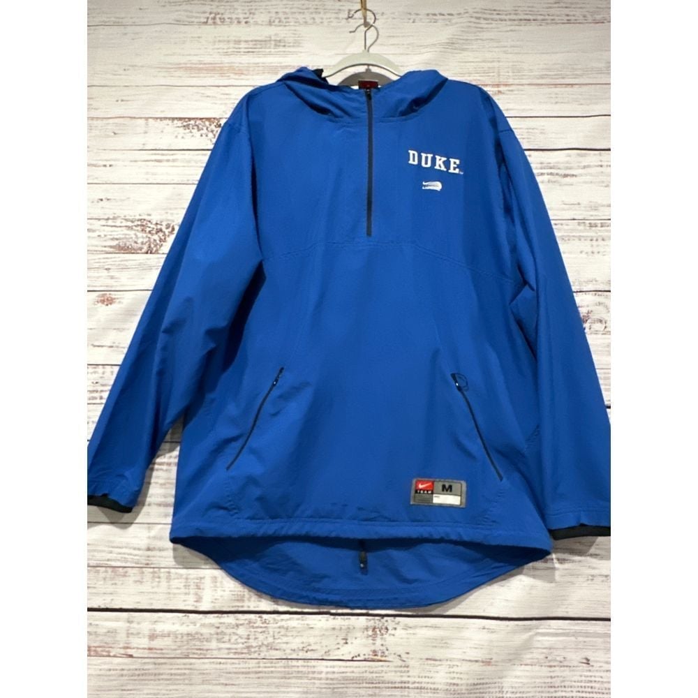 Vintage Nike Duke Blue Devils Lacross Team Pullover Windbreaker Center Swoosh M