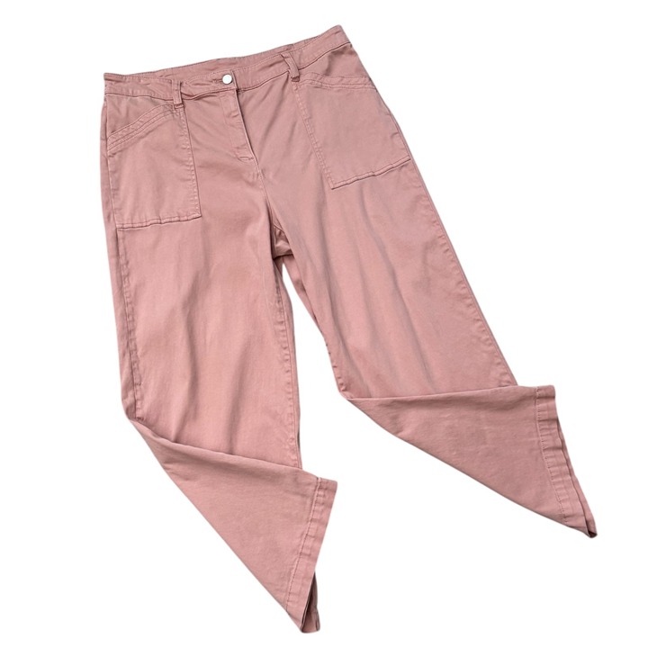 JOIE Wide Leg Cropped Cargo Pants Blush Pink Color Women's Size 12