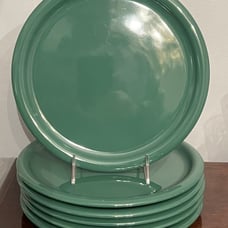 Set Of 6 Waechtersbach Germany Solid Colours Hunter Green Dinner Plates 10”
