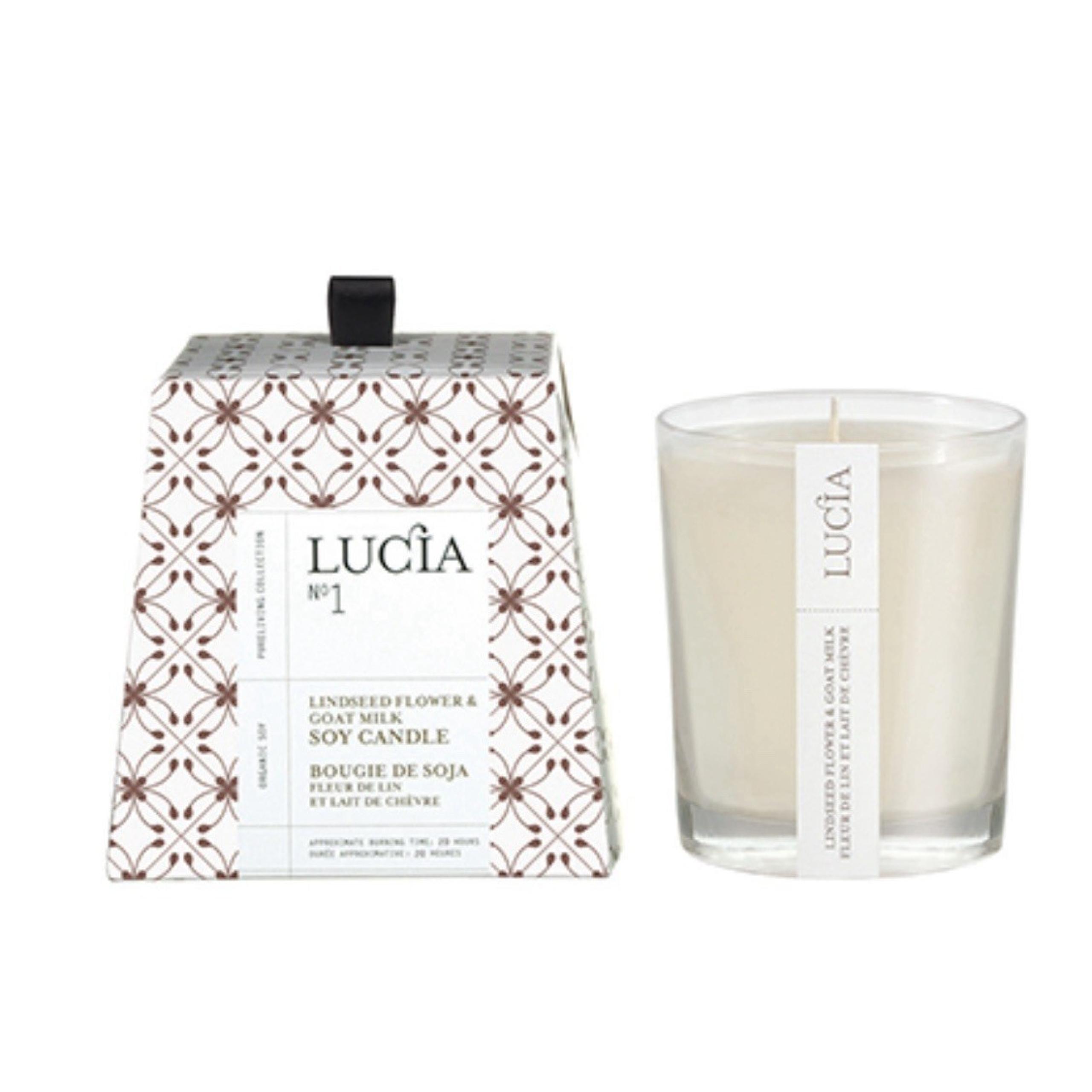 Lucia No 1 Lindseed Flower & Goat Milk Small 20 Hour Soy Candle
