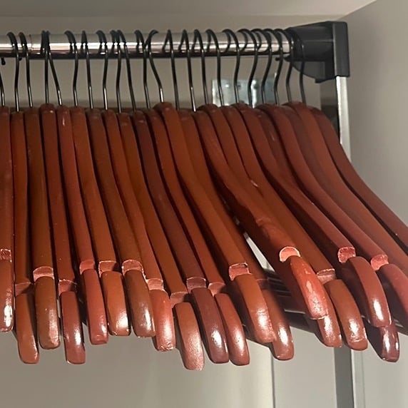 50 Cherry Wooden Hangers, Suit Hangers, 50 Count