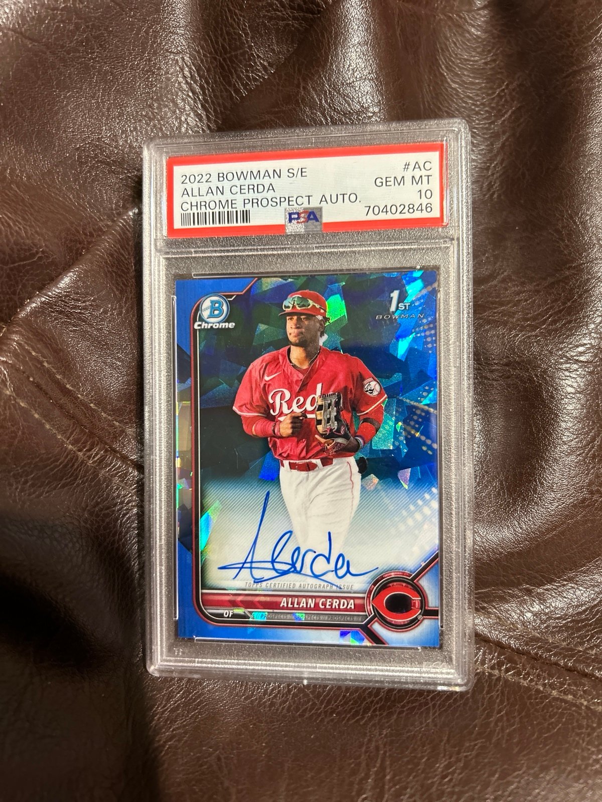 Allen Cerda 2022 Biwman S/E Chrome Prospect Blue Auto Refractor PSA 10!!