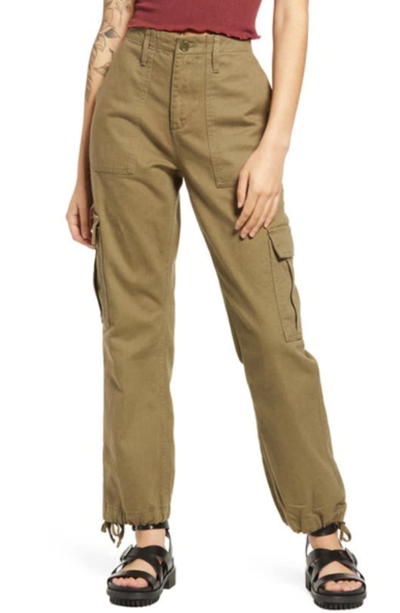 BDG XL Women's Army Green Khaki Cargo Pants Drawstring Cuff NWTs 79