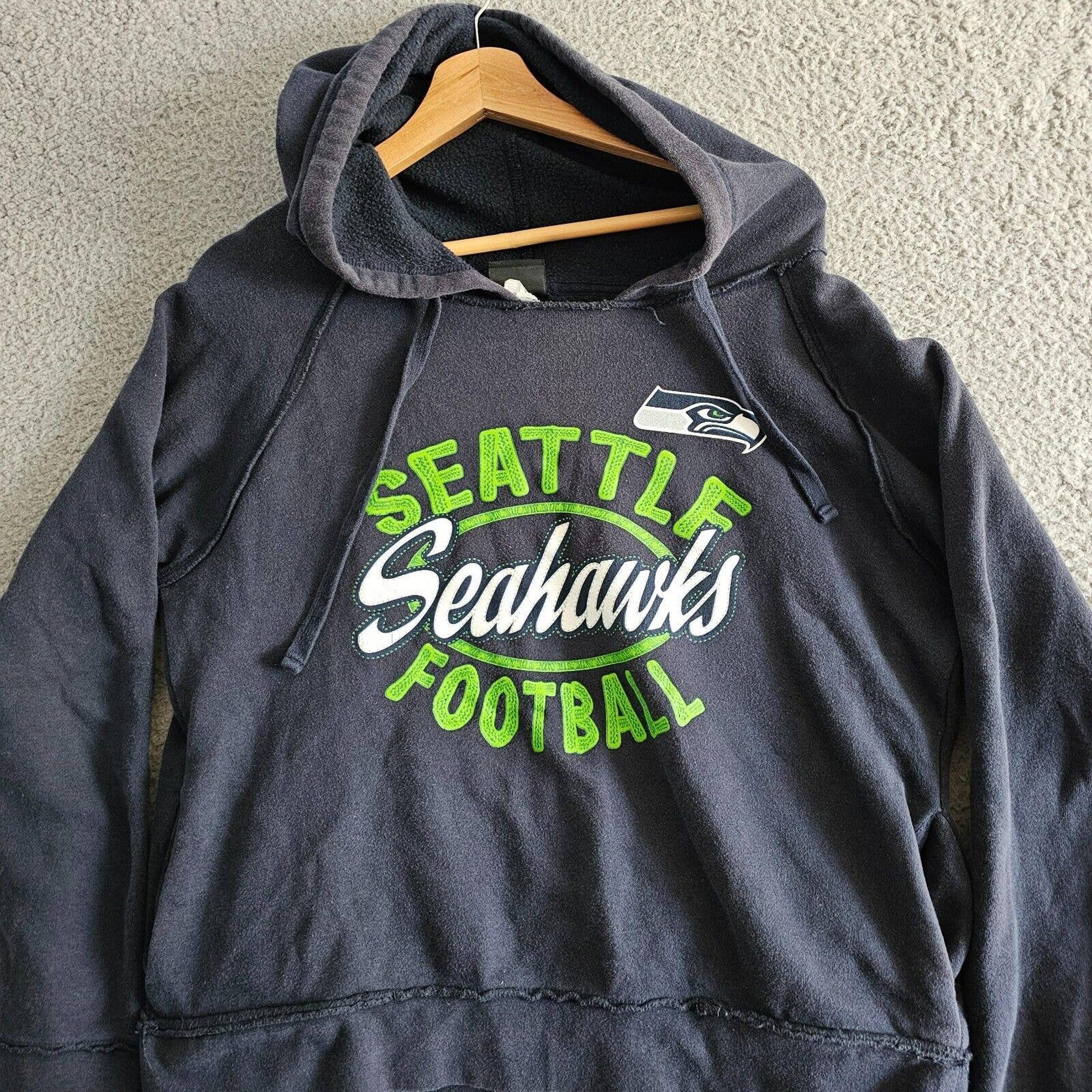 Seattle Seahawks Hoodie Womens Medium Blue Pullover Sweater Pocket NFL Football