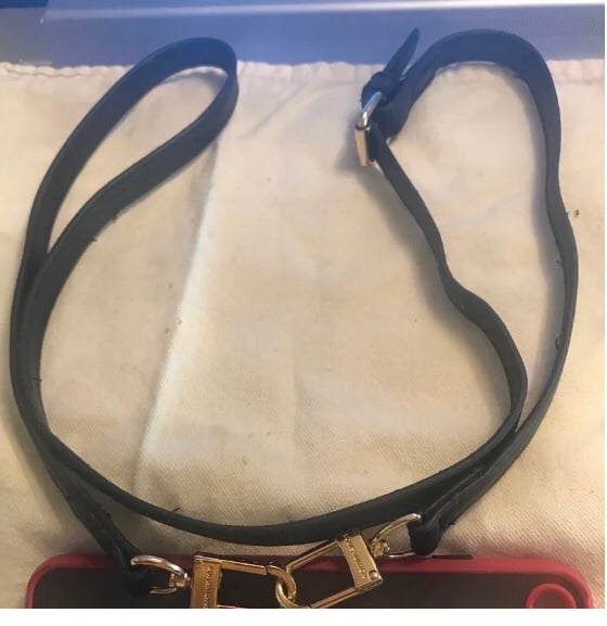 Louis Vuitton Crossbody or Bag Strap Black Gold Hardware