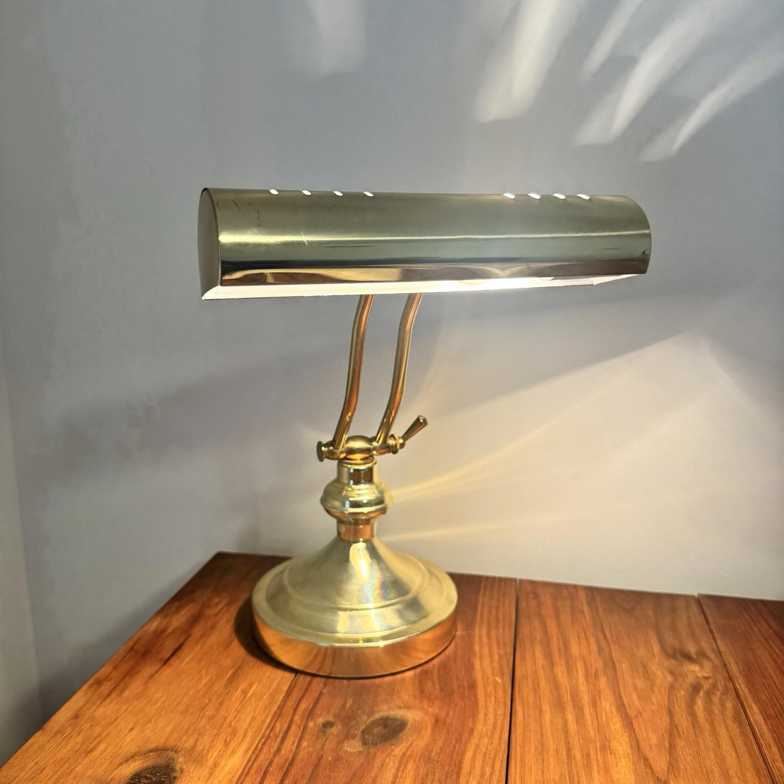 Adjustable Vintage Portable Brass Piano Bankers Student Desk Lamp