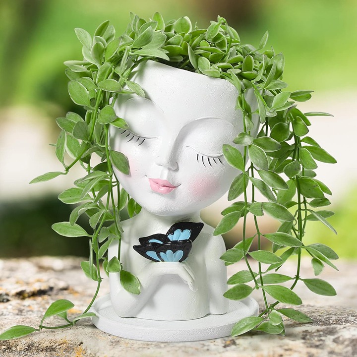 Face Planters Pots Head for Indoor Outdoor