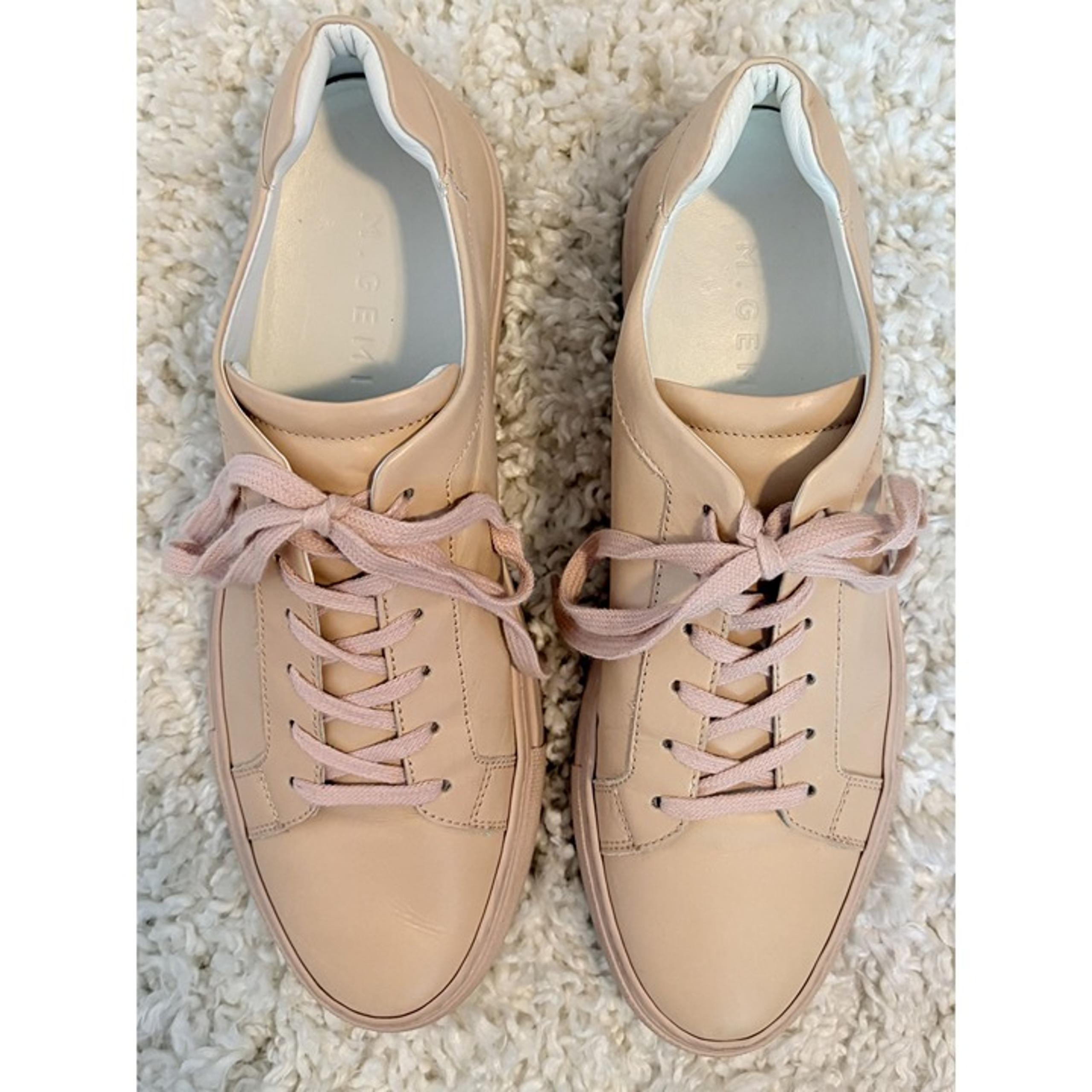 M. Gemi Blush Pink Leather Sneakers Shoes Made in Italy 39.5