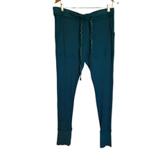 Sundance Waffle Knit Thermal Joggers Teal Blue PJ Pants Cotton Boho Modal Size M