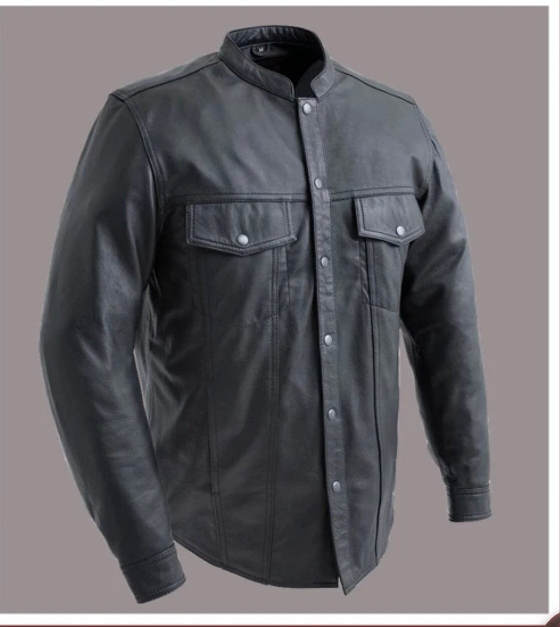 CHARMEE MEN ORIGINAL LEATHER SHIRT BLACK
