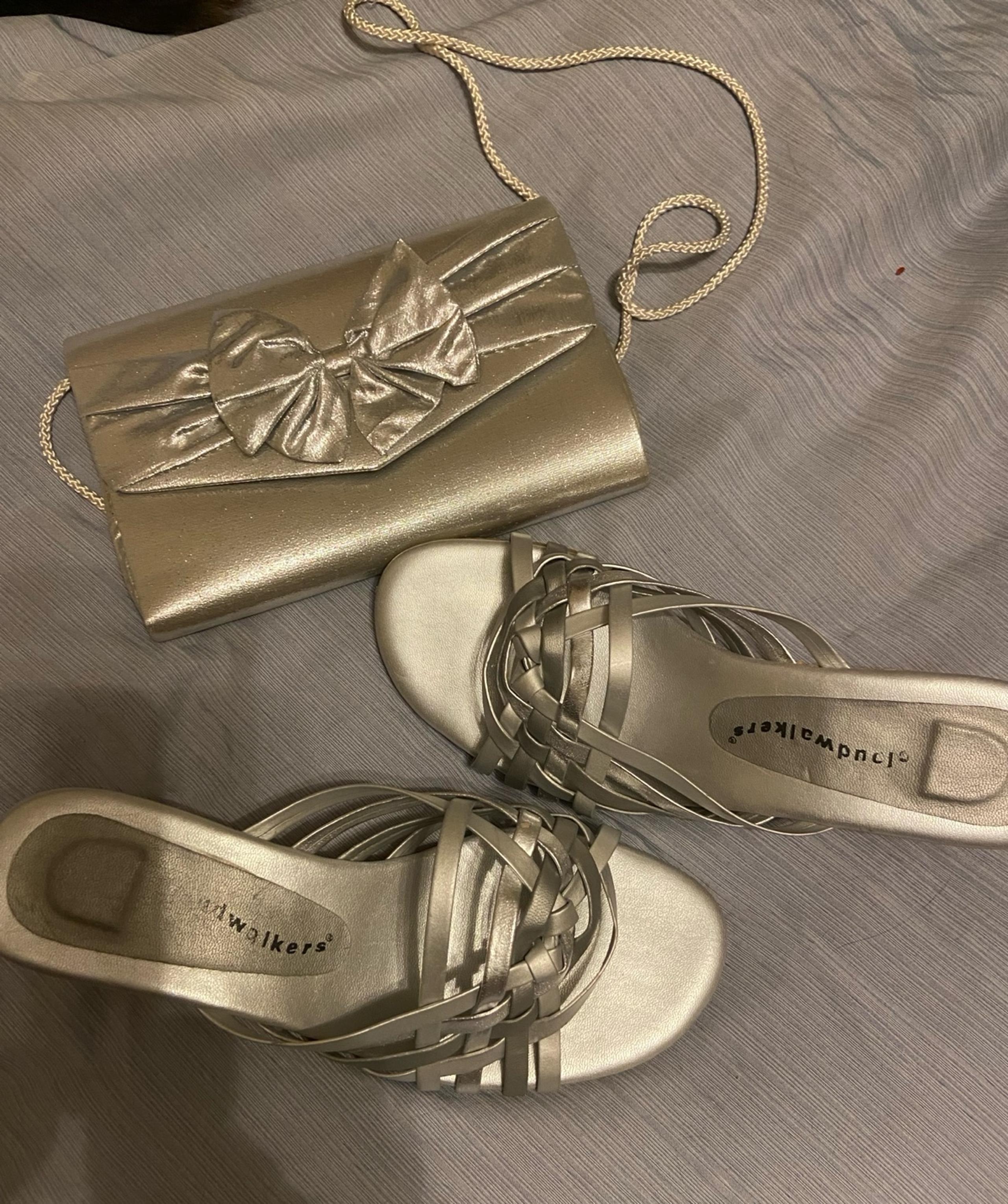 Sandle & purse set in Silver. Shoes are size 9W from Lane Bryant. Ok to separate