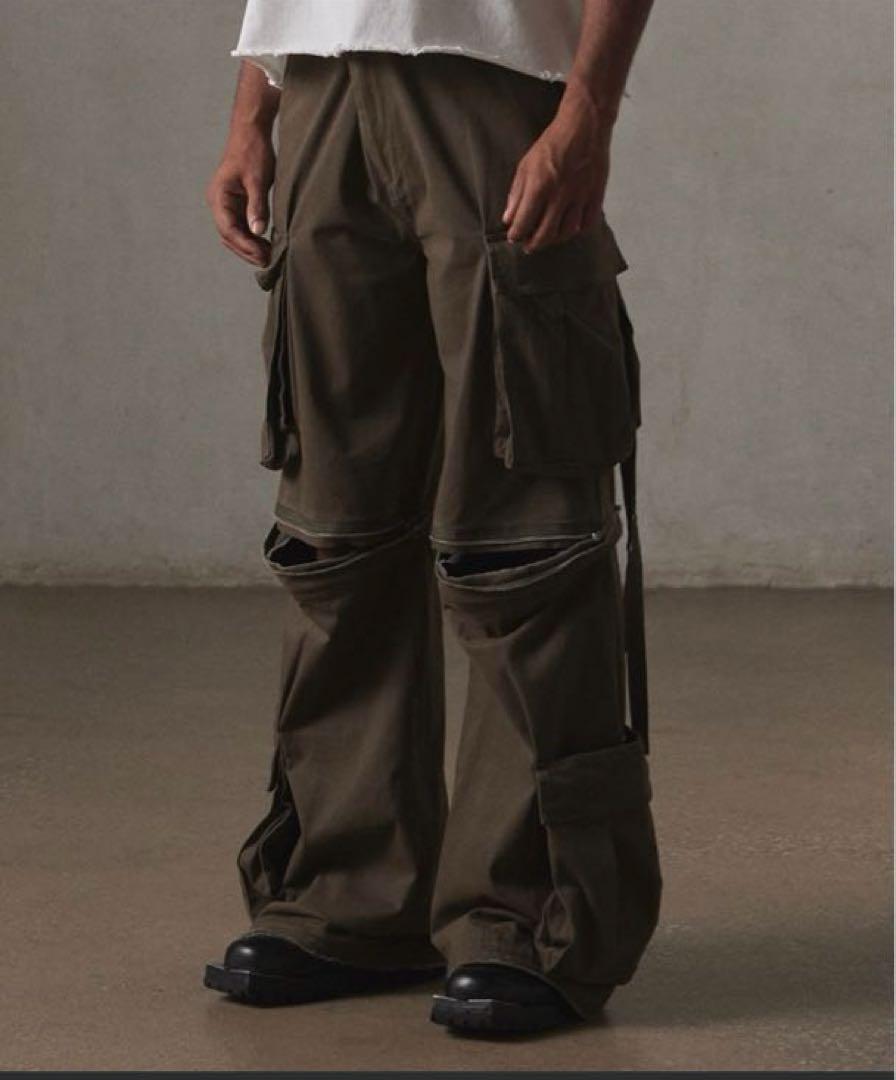 GRANCY】Zip Design Cargo Pants Khaki M Size Cargo