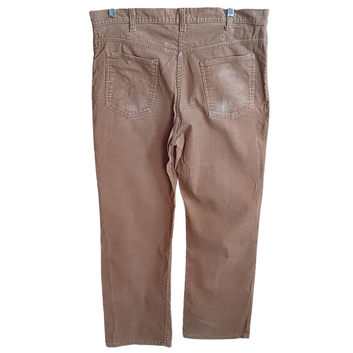37x30 Vintage 1970's Mens Bootcut Flare Jeans GOLDEN BROWN HIPPY Raw Cords