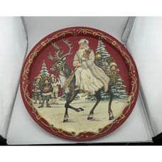 Vintage 90's Red Santa Nordic Tray Christmas Decor Wim Schimmer Winter