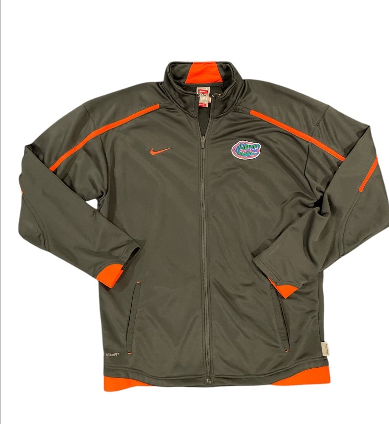 Nike Florida Gators Dri-Fit Men's Gray and Orange Full Zip Jacket  Size Large