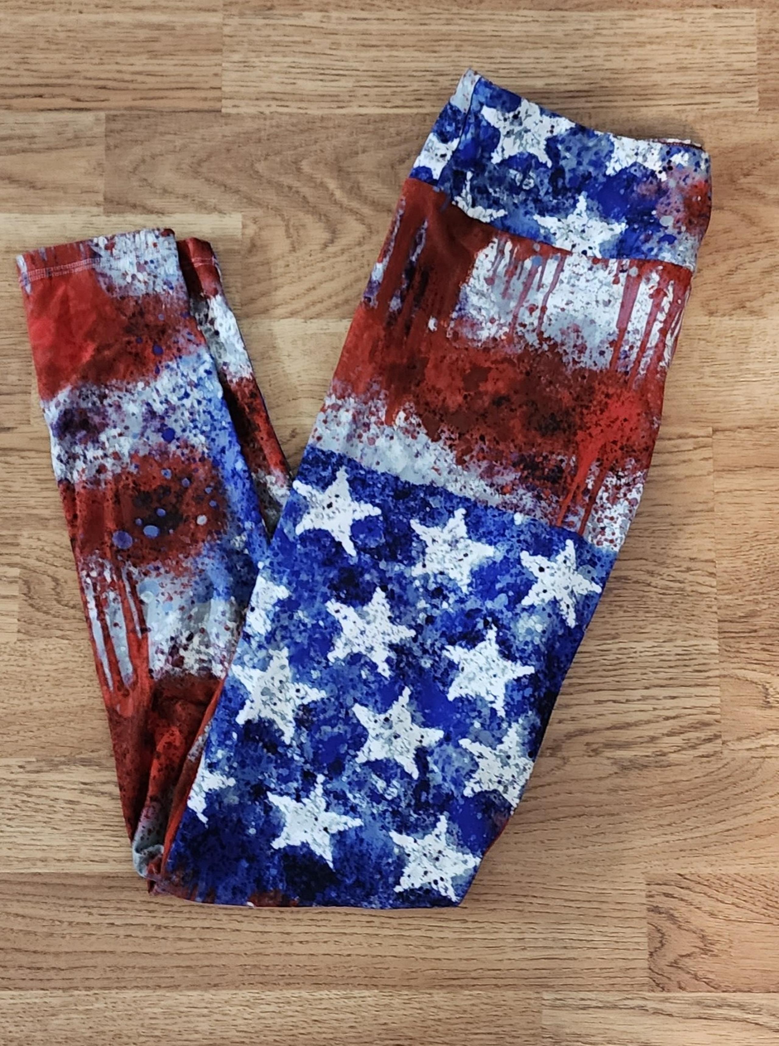 New LuLaRoe Patriotic Leggings OS