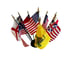Vintage Flags Of Our Country Set With Historic Miniature Flags & Display Stand
