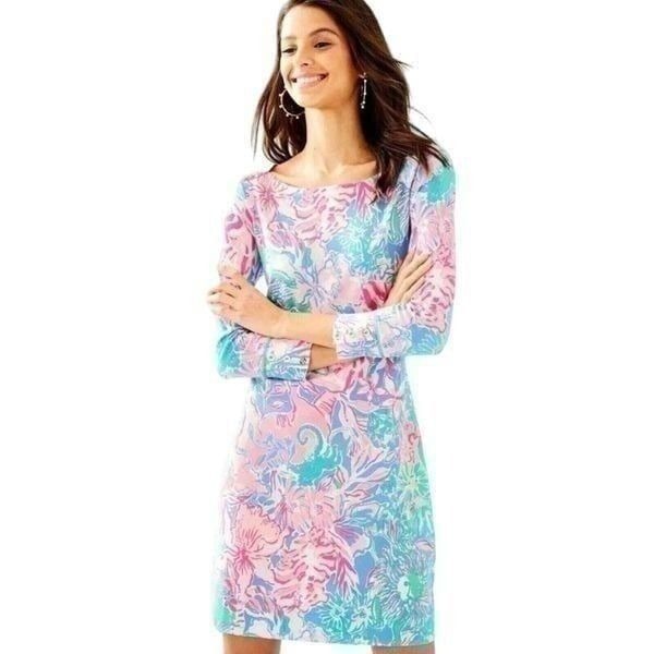 Lilly Pulitzer UPF 50+ Sophie Dress Blue Peri Viva La Lilly Women’s Dress Sz S