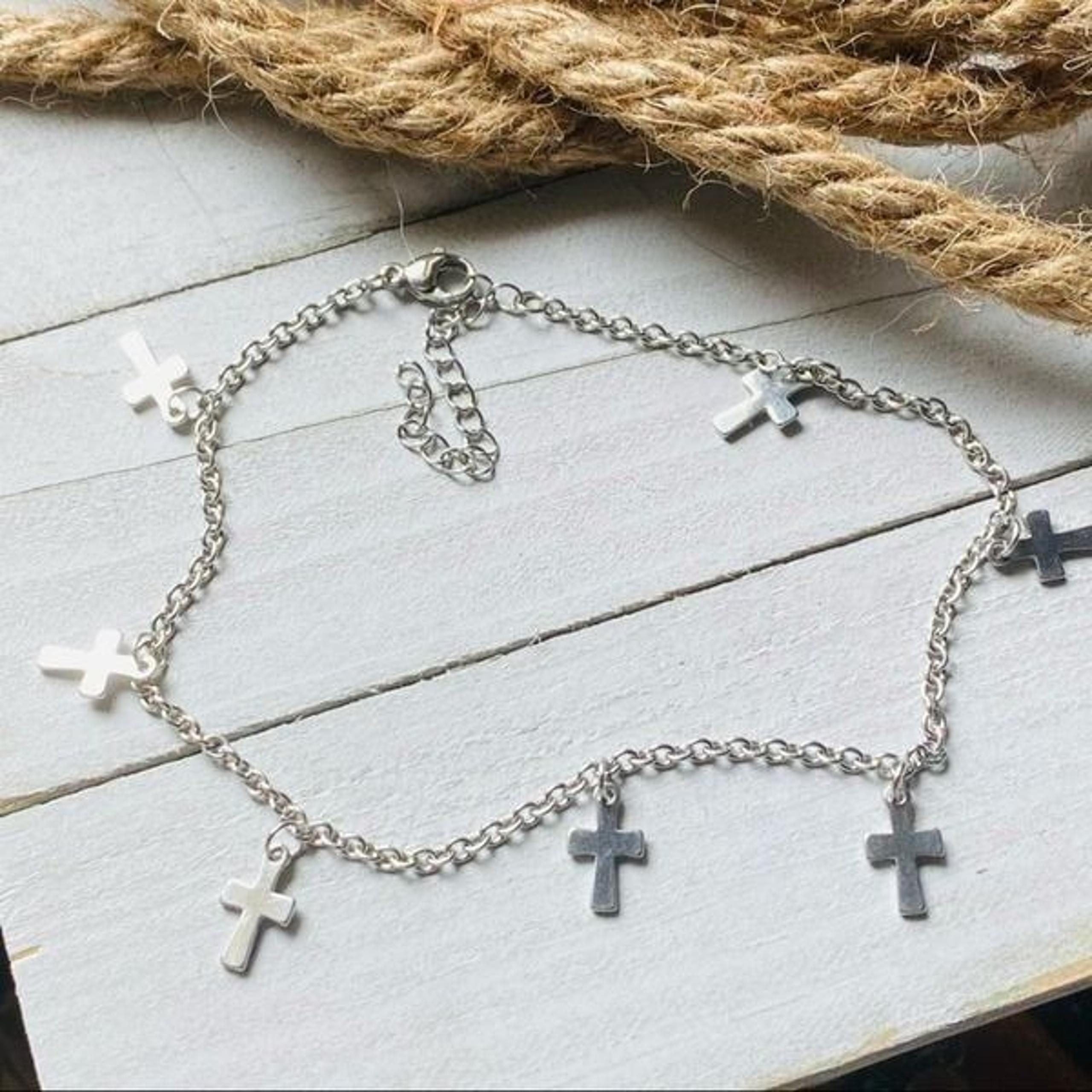 Stainless Steel Cross Ankle Bracelet Anklet