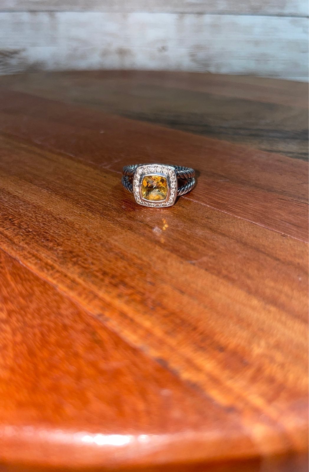 David Yurnman Petite Albion Citrine Ring size 6