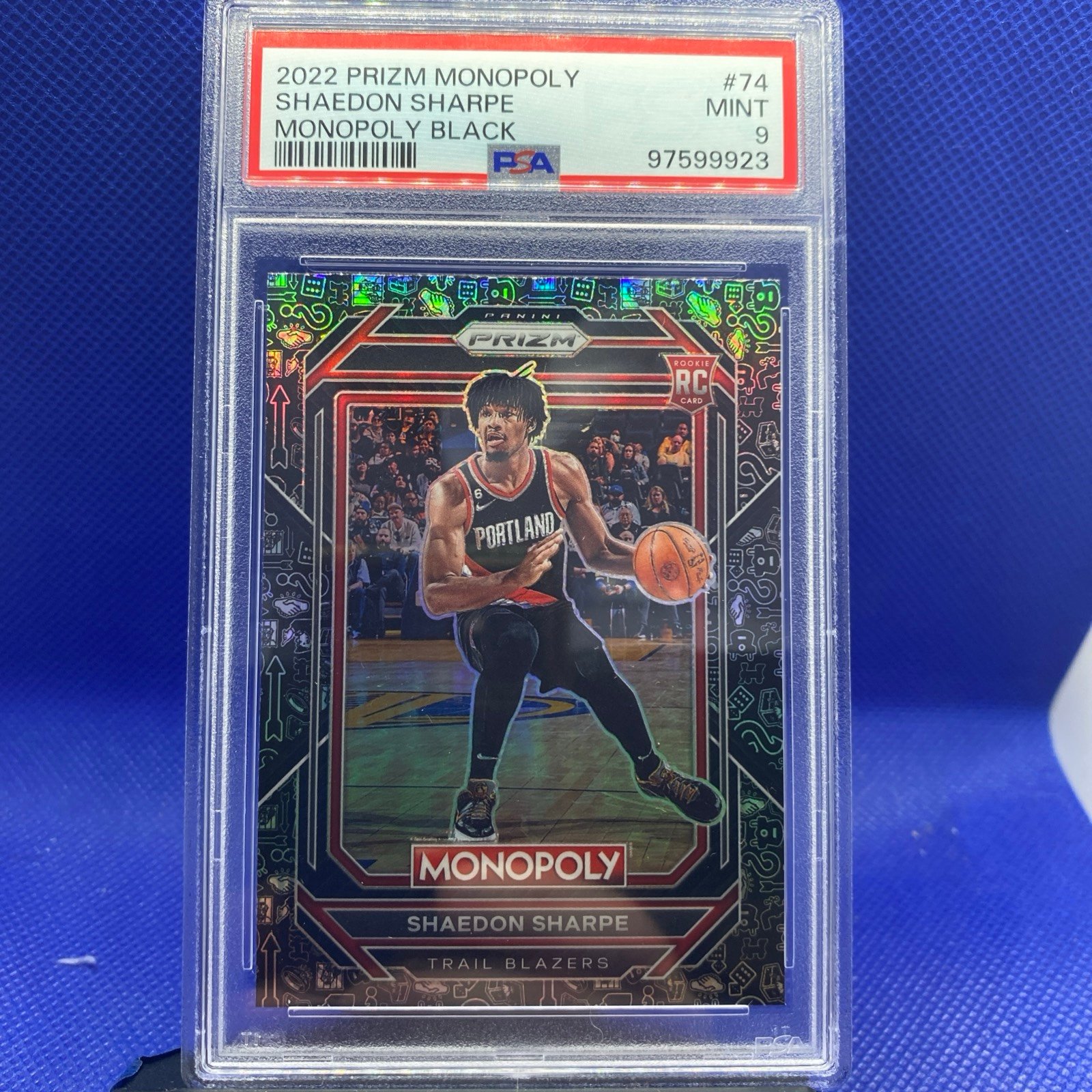 shaedon sharpe Monopoly Black PSA 9 Rookie Pop 27