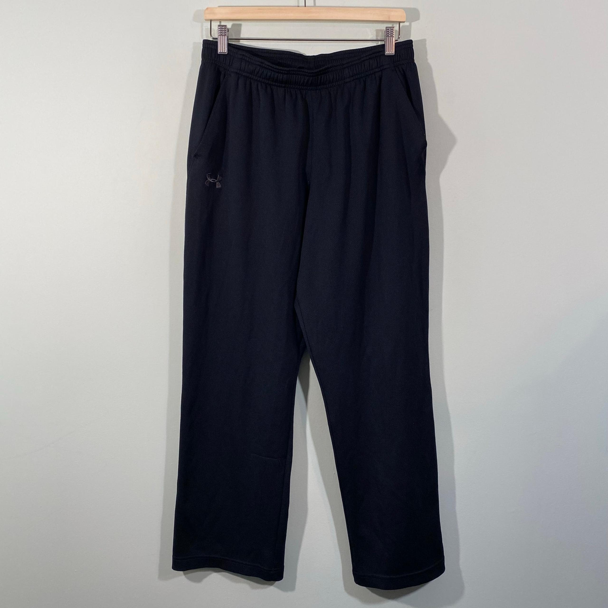 Under Armour Men's Black Straight Leg Embroidered Logo Athletic Pants Size L
