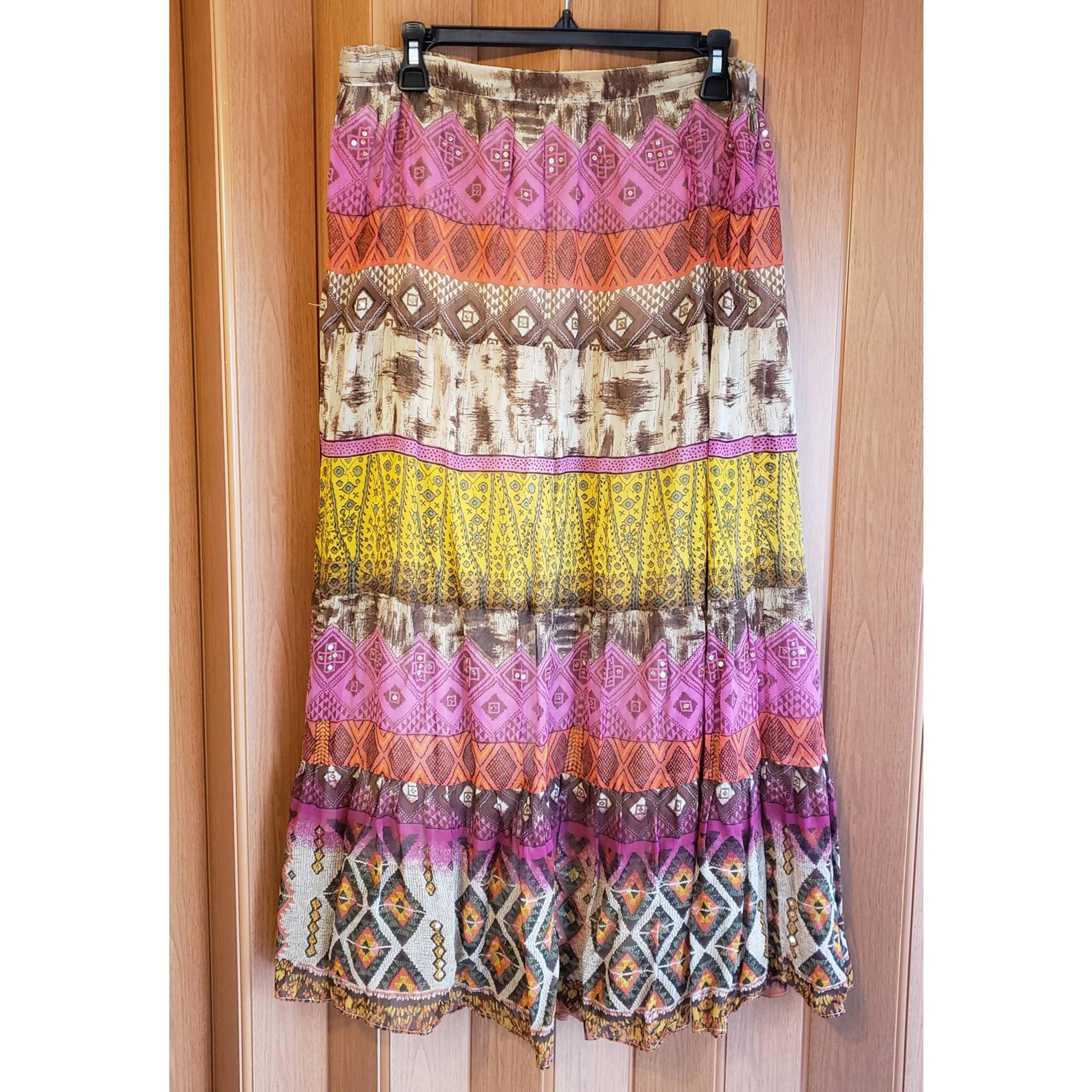 JM Collection size 14 maxi boho A-line skirt