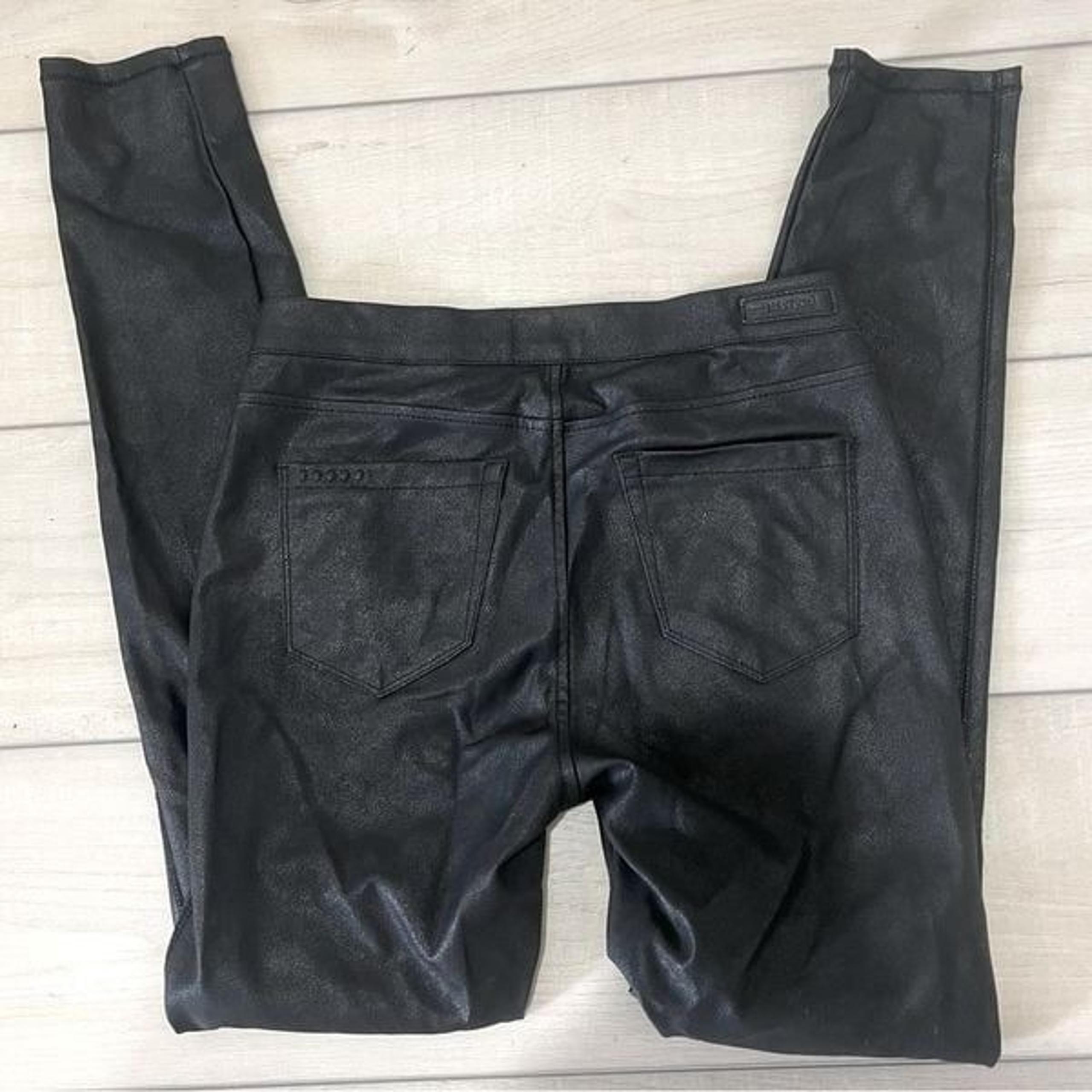 BlankNYC Leather Legging Pants Black 26 Small Skinny Ankle Crop Moto Womens