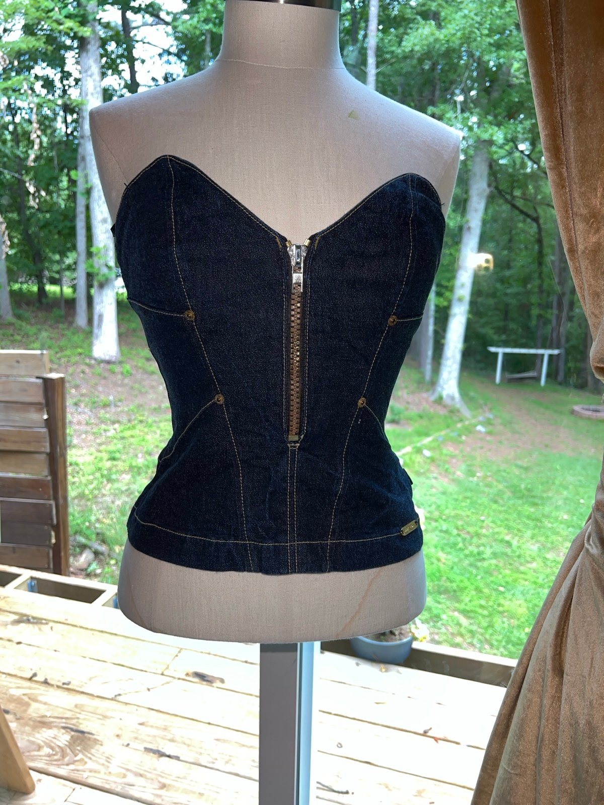 Vintage baby phat denim corset