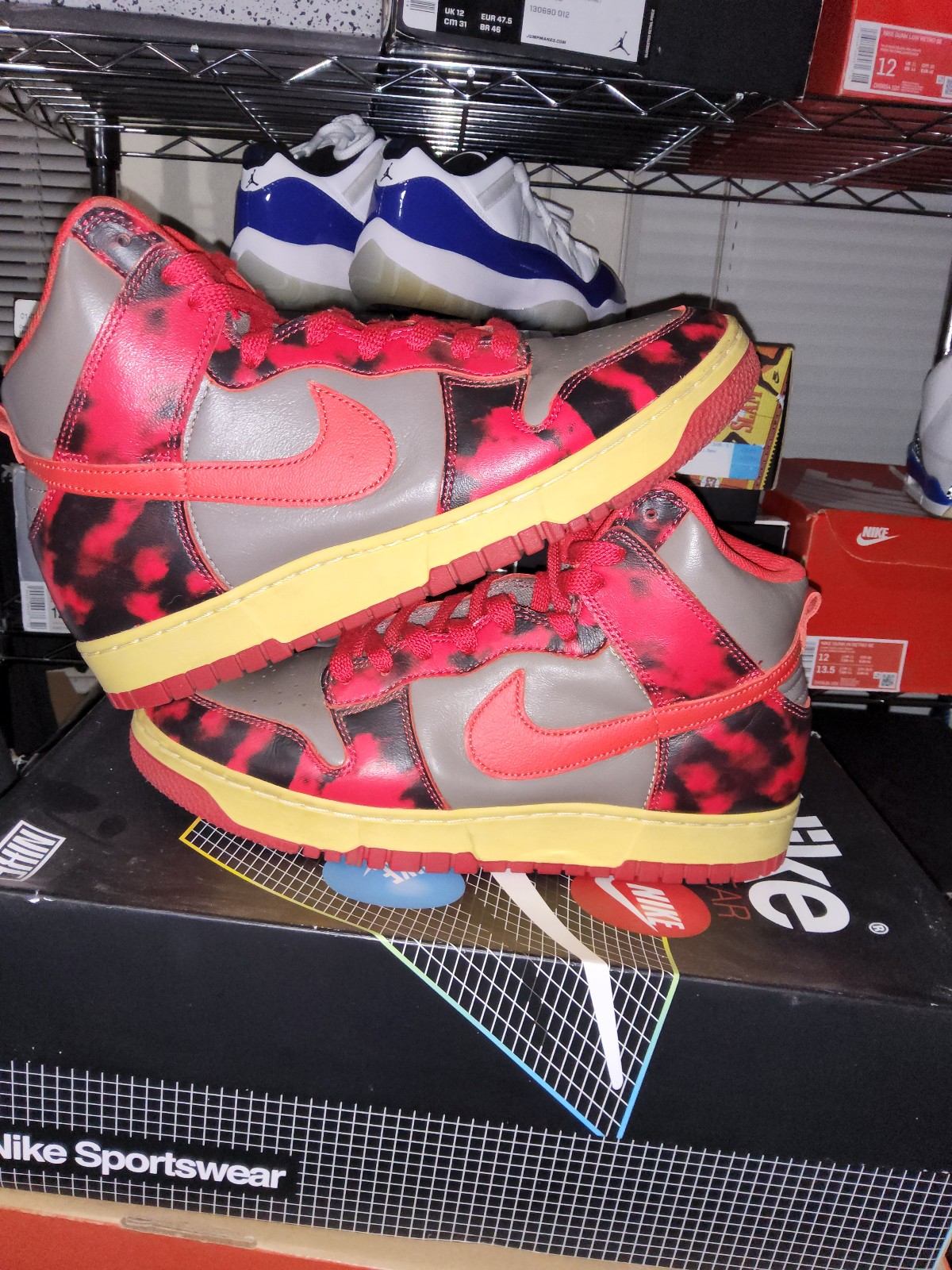 Nike Dunk High 1985 Red Acid Wash Sz 10