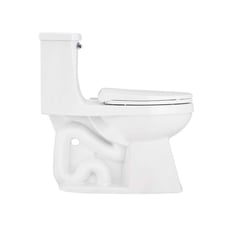 Glacier Bay Power Flush 1-piece 1.28 GPF Single-Flush Elongated Toilet in White