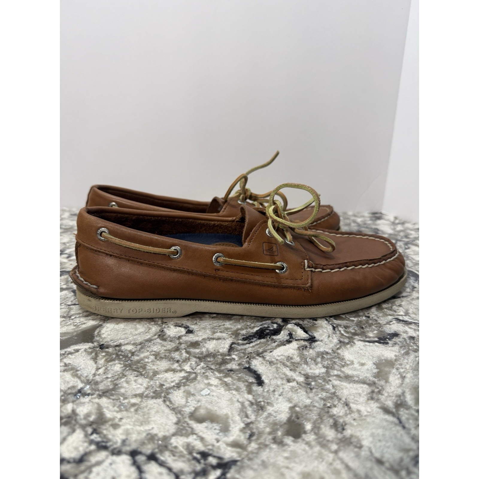 Sperry Mens Brown Top-Sider Authentic Original 2-Eye Boat Shoe Size 10M
