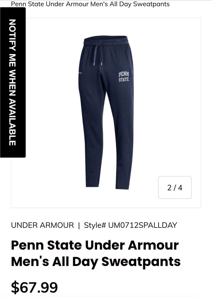 Penn State Under Armour Sweatpants